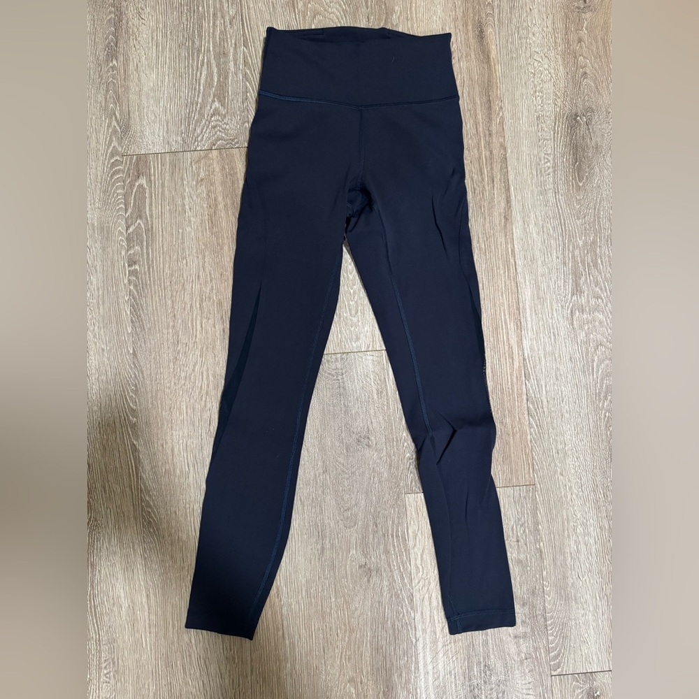 lululemon wunder train mesh panel hr tight 25” true navy